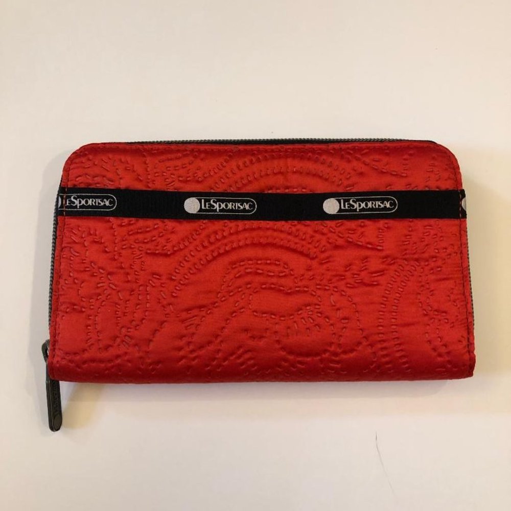 LeSportsac Red Quilted Wallet Credit Card holder